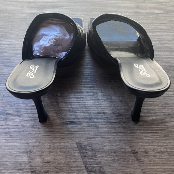 New with tags Women’s Black Quilted Open Square Toe Sandal Heel Mule Size 11 - Picture 8 of 11